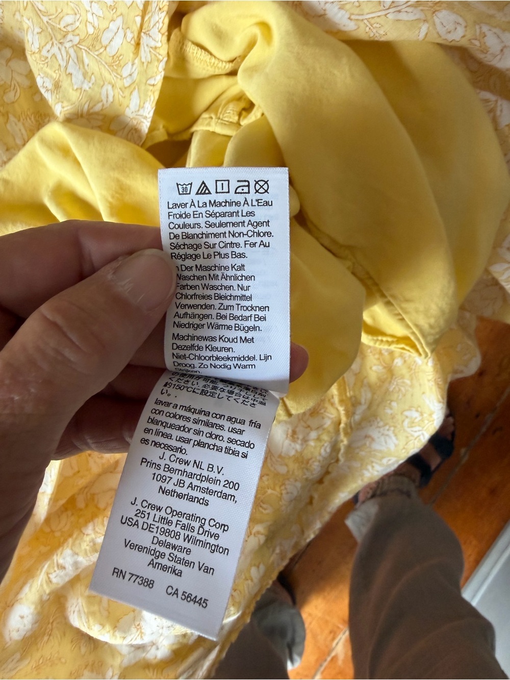 Women’s J Crew Swingy Lined V neck Mini Dress Yellow Floral Hidden Zip Size XL - Picture 8 of 12